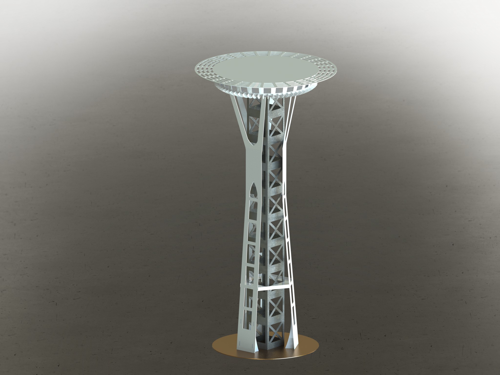 西雅图太空针塔，钣金拼图，3D拼图，metalcraft设计